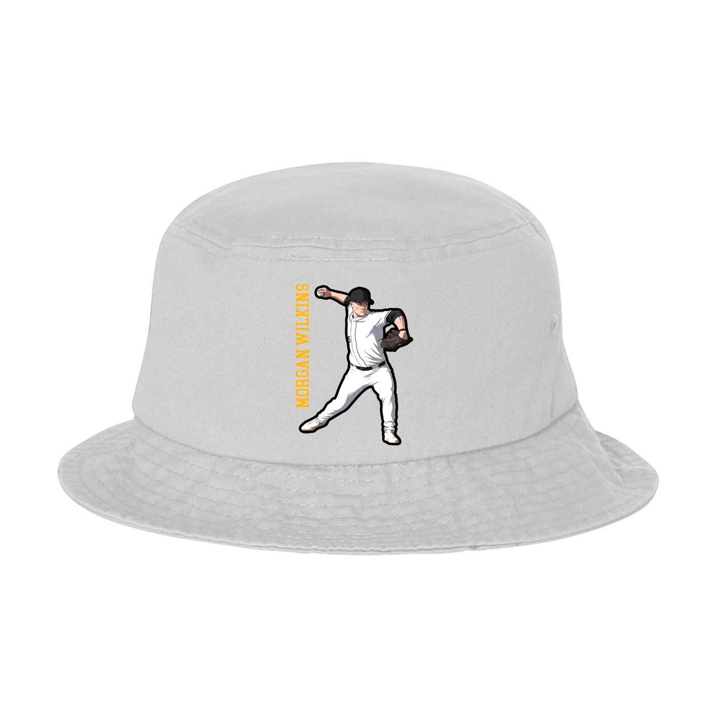 Bucket Cap — Name Vertical in White