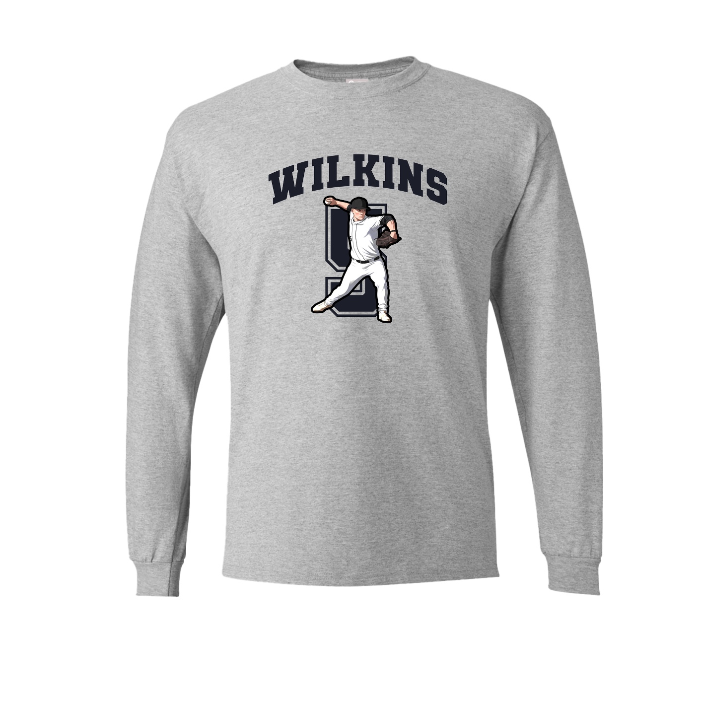 Long Sleeve Tee — Number in Grey