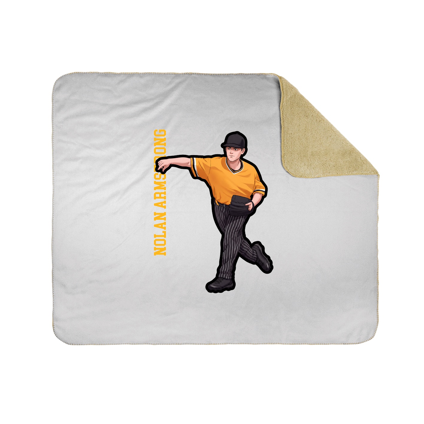 Throw Blanket — Name Vertical in White