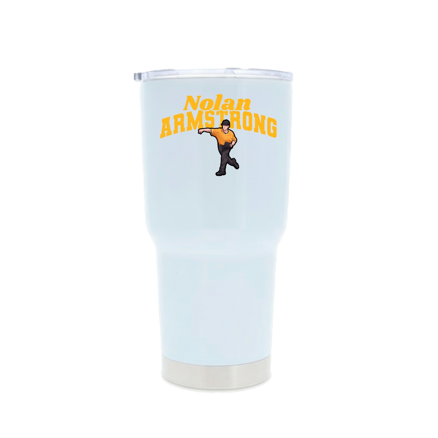 30oz Stainless Steel Tumbler — Signature Arch in White