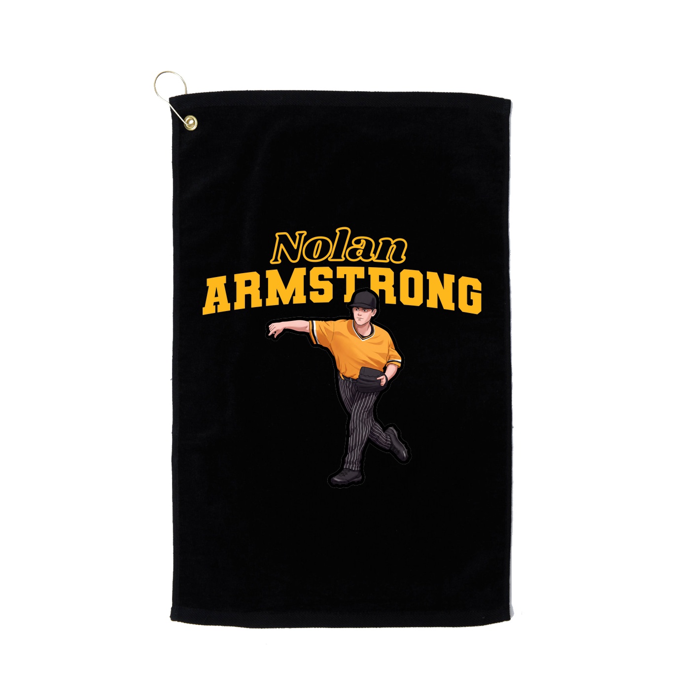 Golf Towel — Name Arch in Black