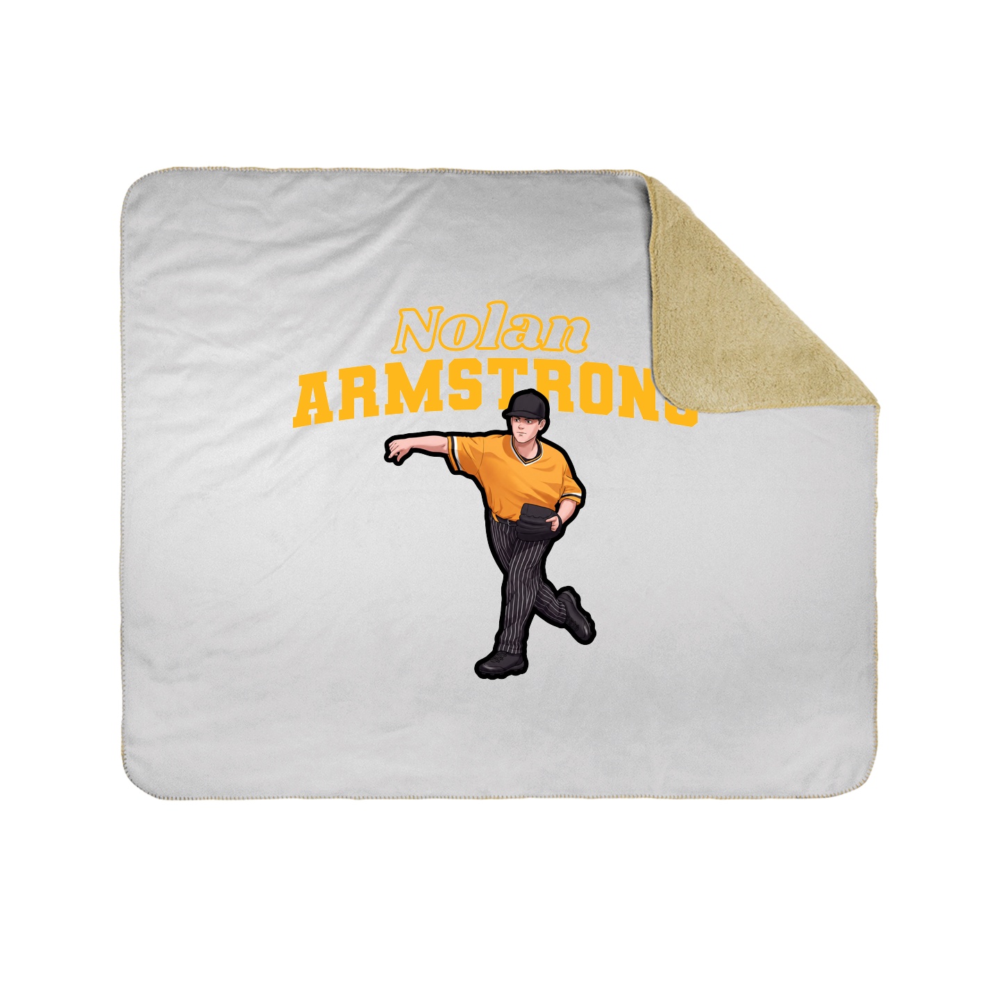 Throw Blanket — Name Arch in White