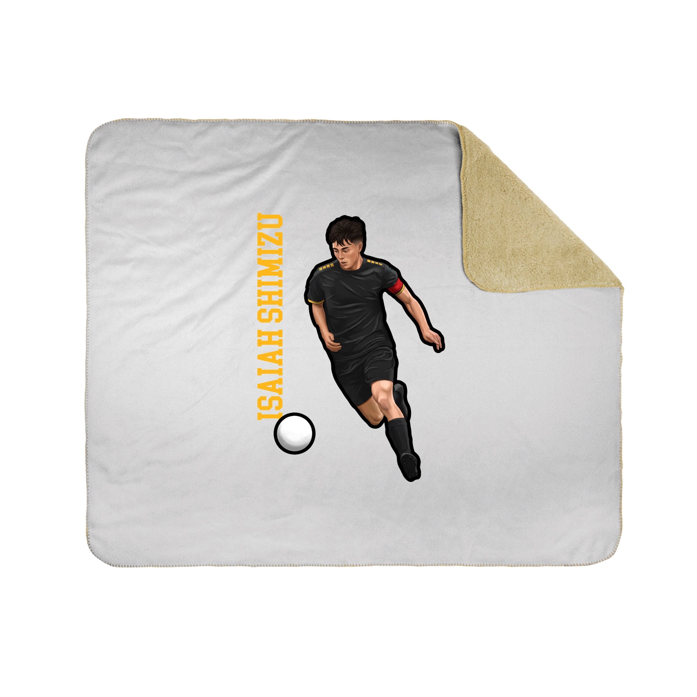 Throw Blanket — Name Vertical in White