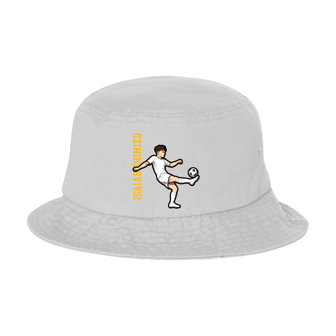 Bucket Cap — Name Vertical in White