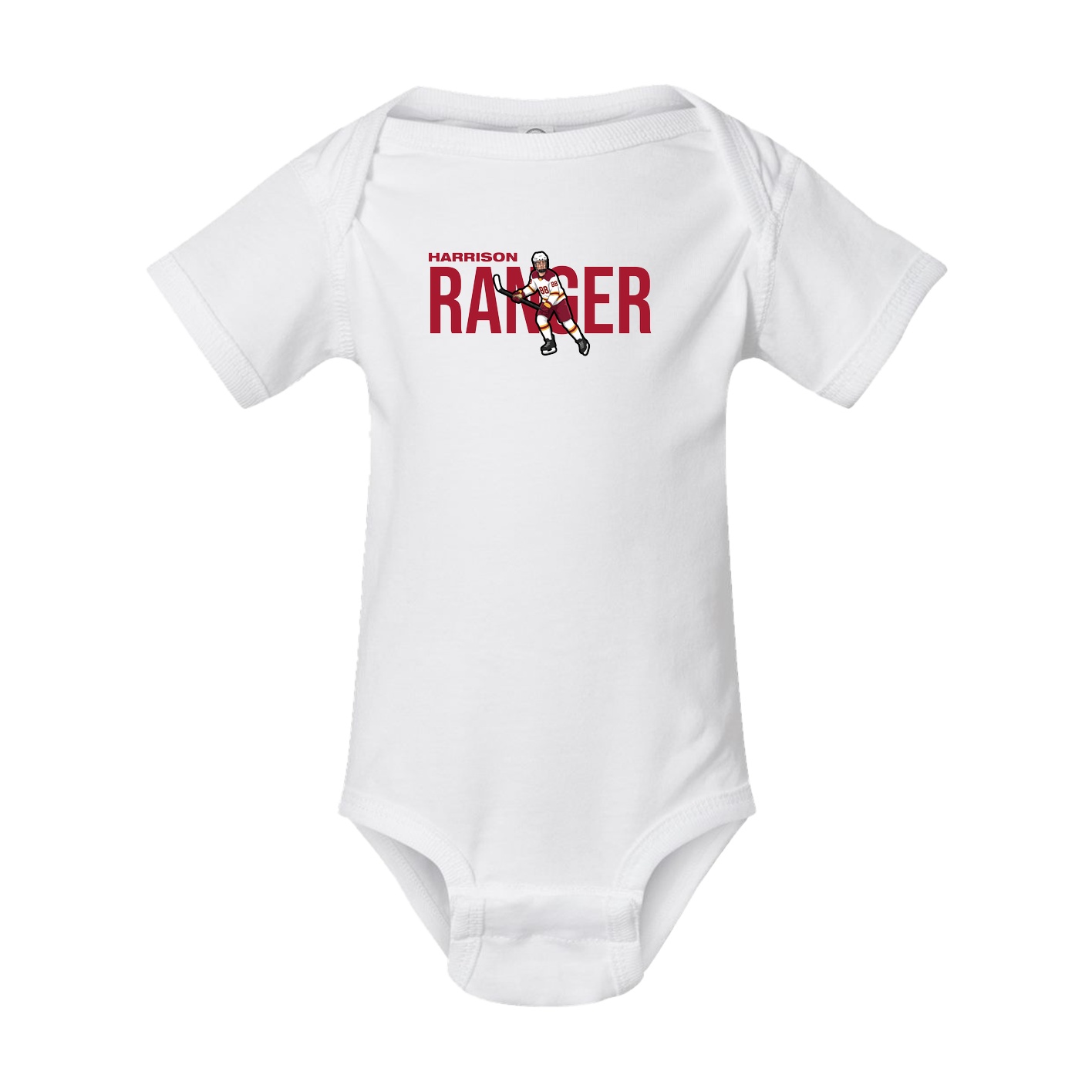 Baby Onesie — Player Name in White