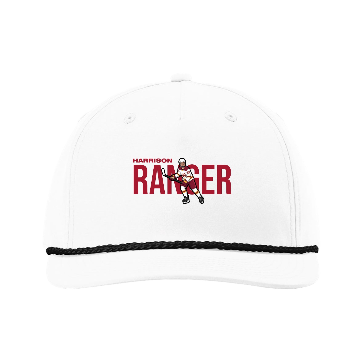 Five-Panel Classic Rope Cap — Player Name in White