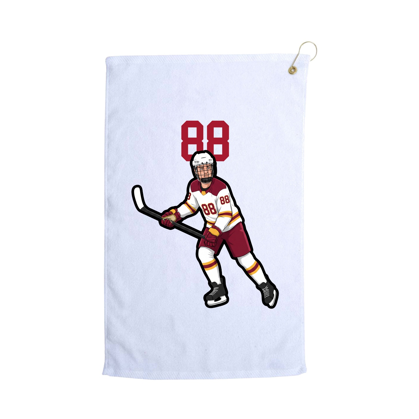 Golf Towel — Number Top in White