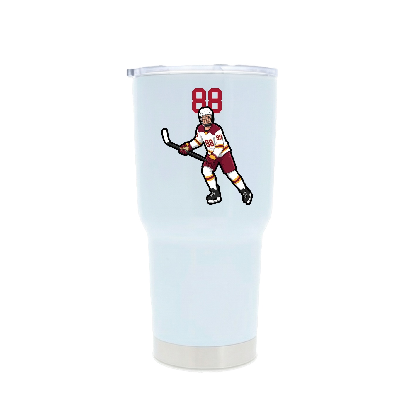 30oz Stainless Steel Tumbler — Number Top in White