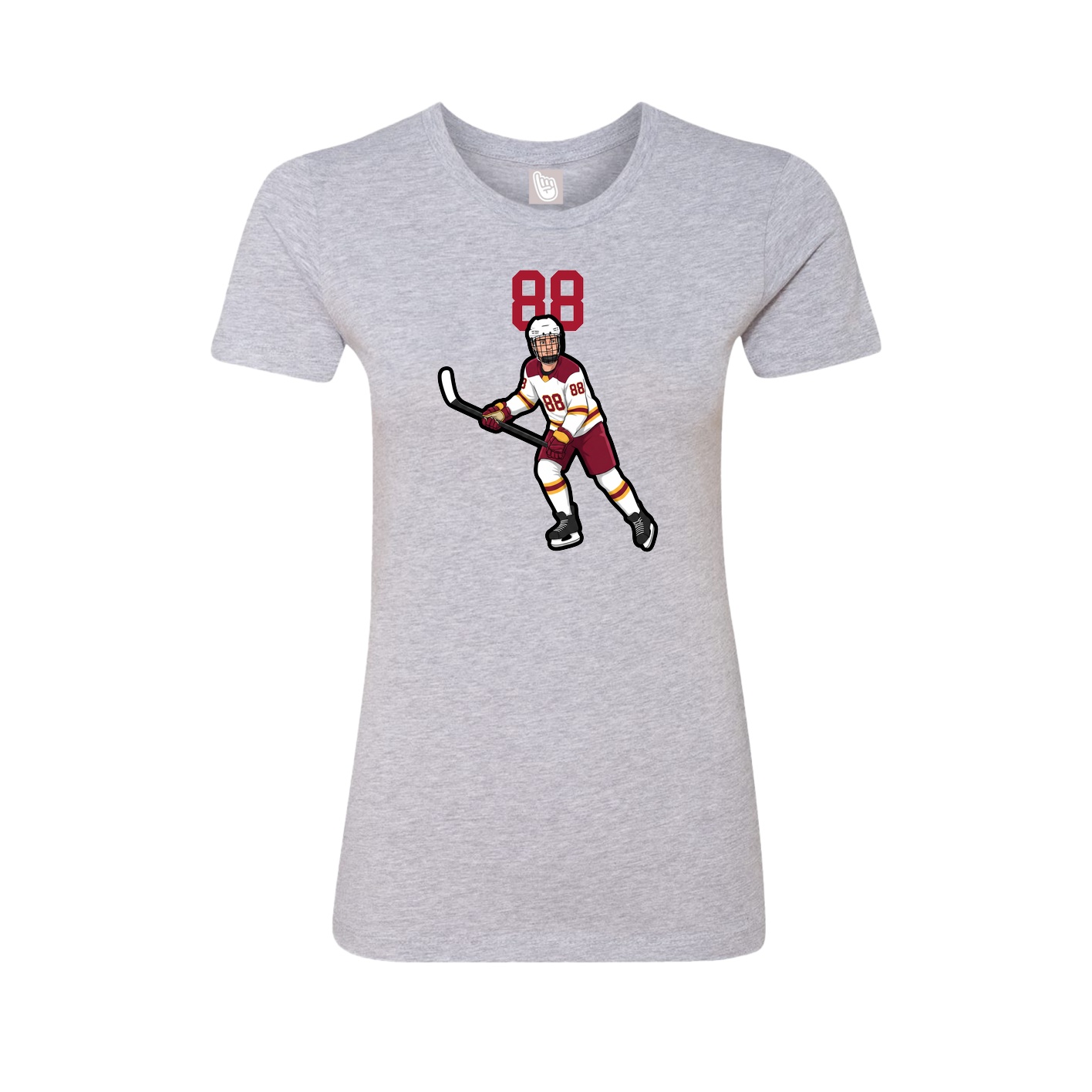 Fitted Women's Tee — Number Top in Grey