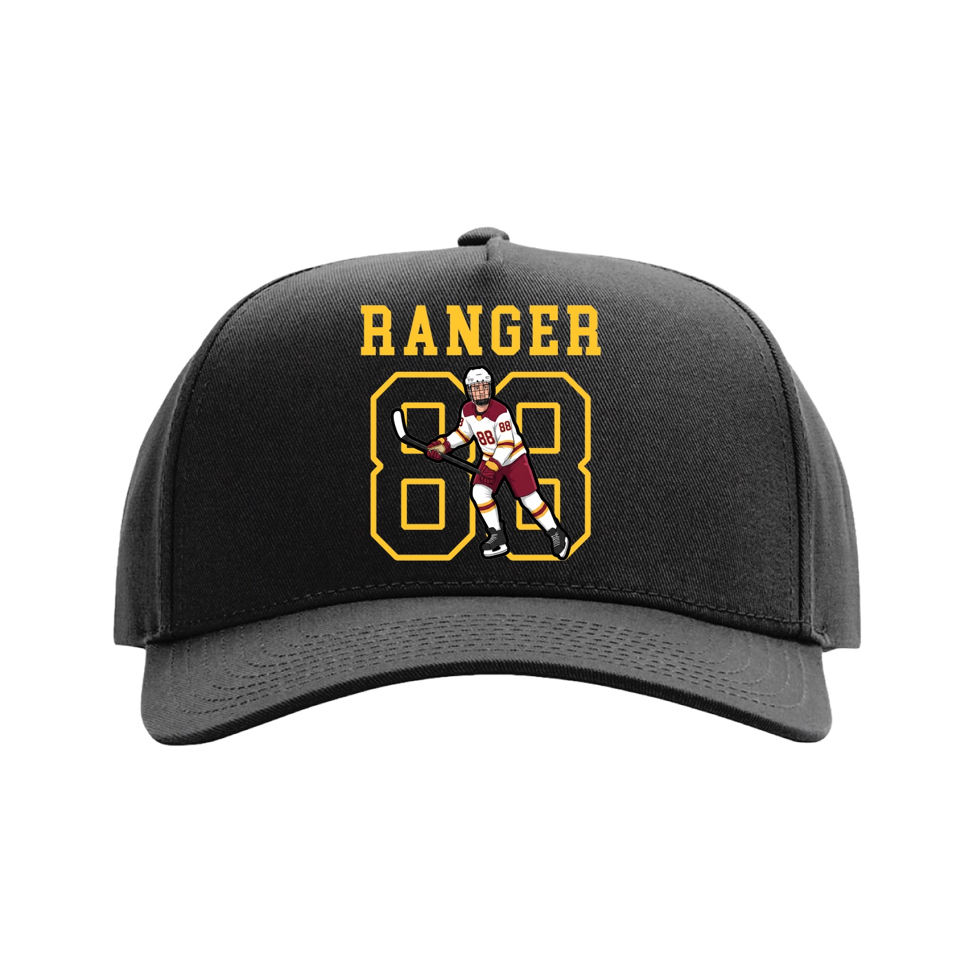 Full Fabric Five-Panel Champ Cap — Shirsey in Black