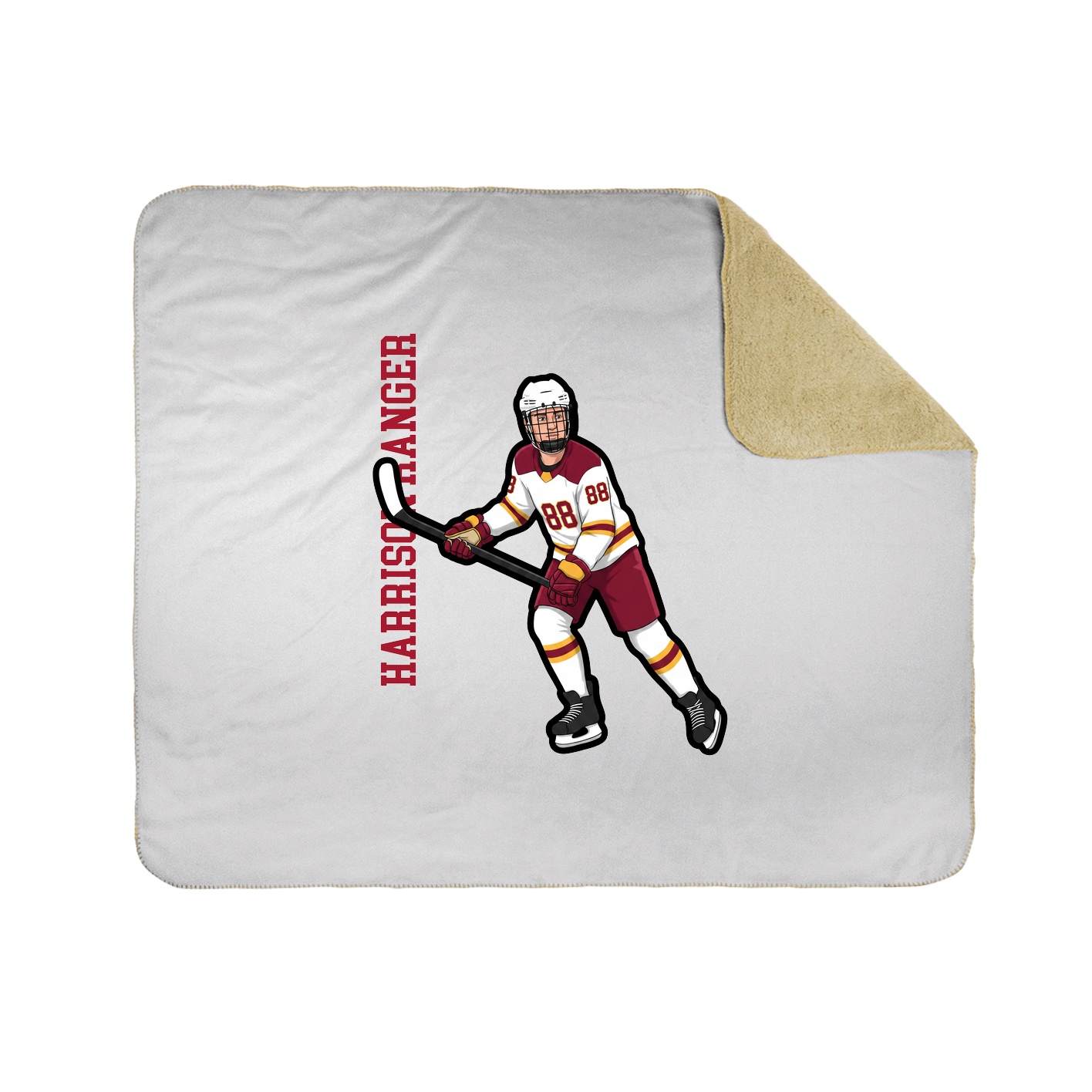 Throw Blanket — Name Vertical in White