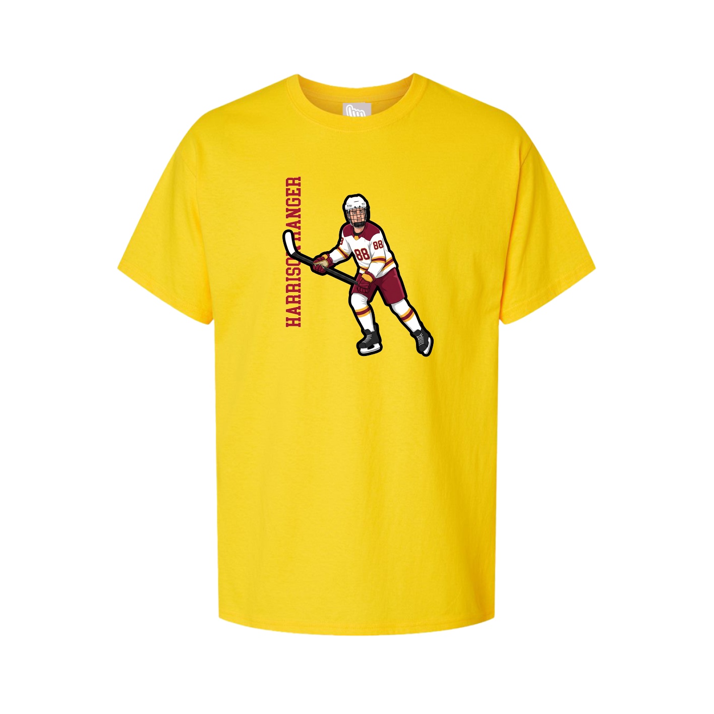 Youth Tee — Name Vertical in Gold
