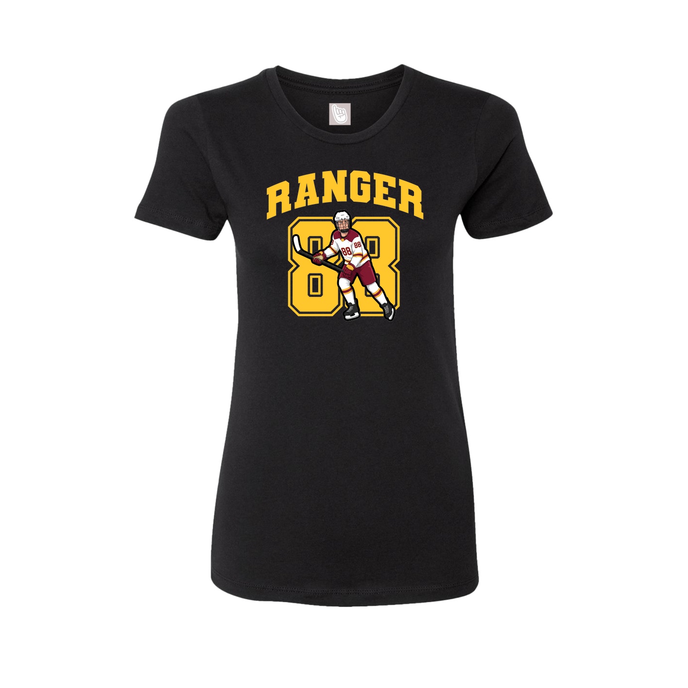 Fitted Women's Tee — Number in Black