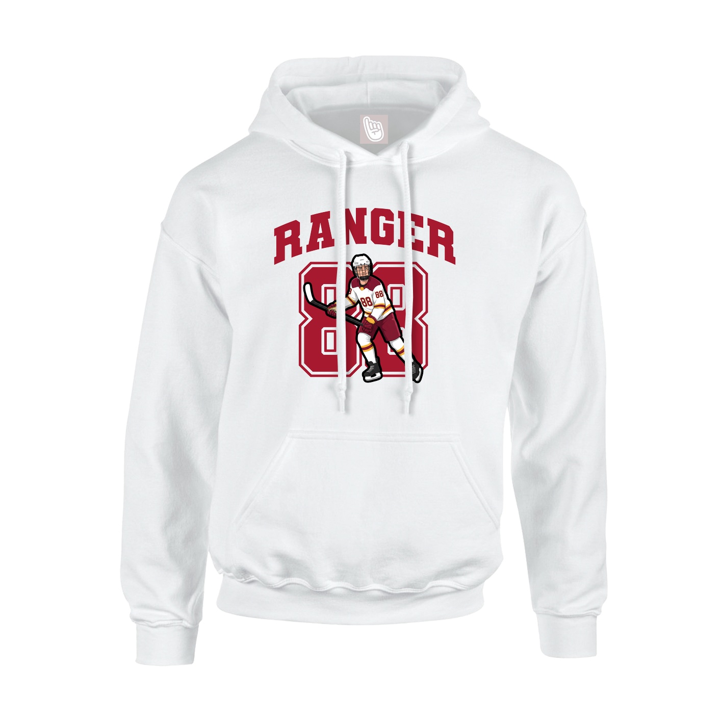 Youth Hoodie — Number in White