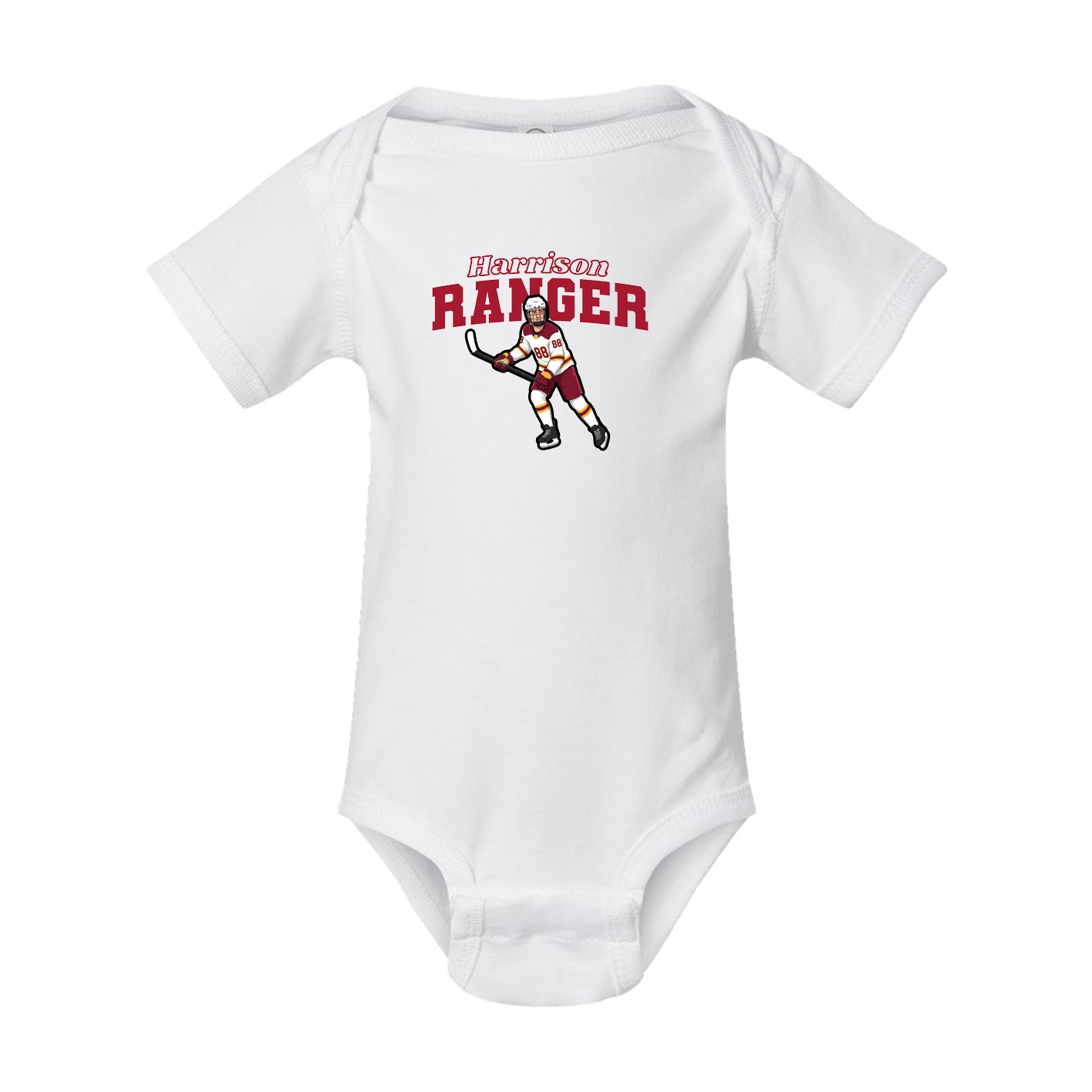 Baby Onesie — Name Arch in White