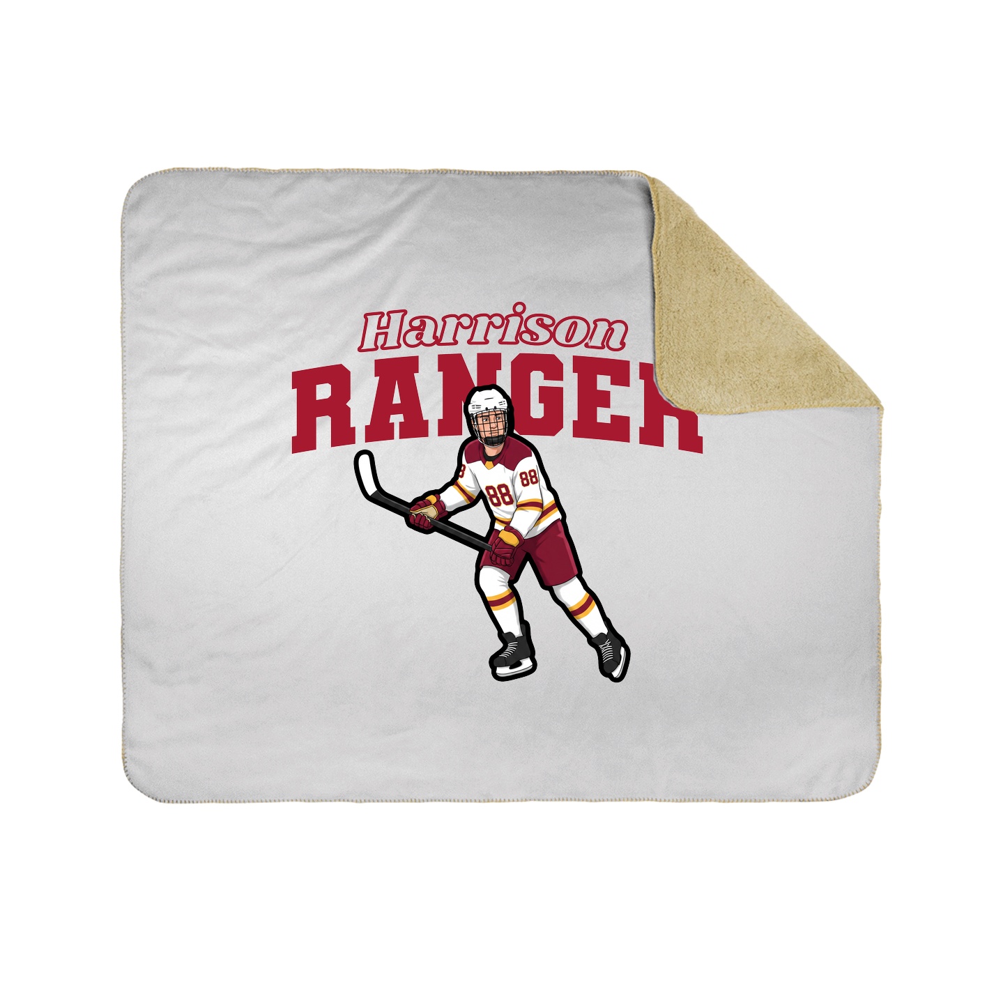 Throw Blanket — Name Arch in White