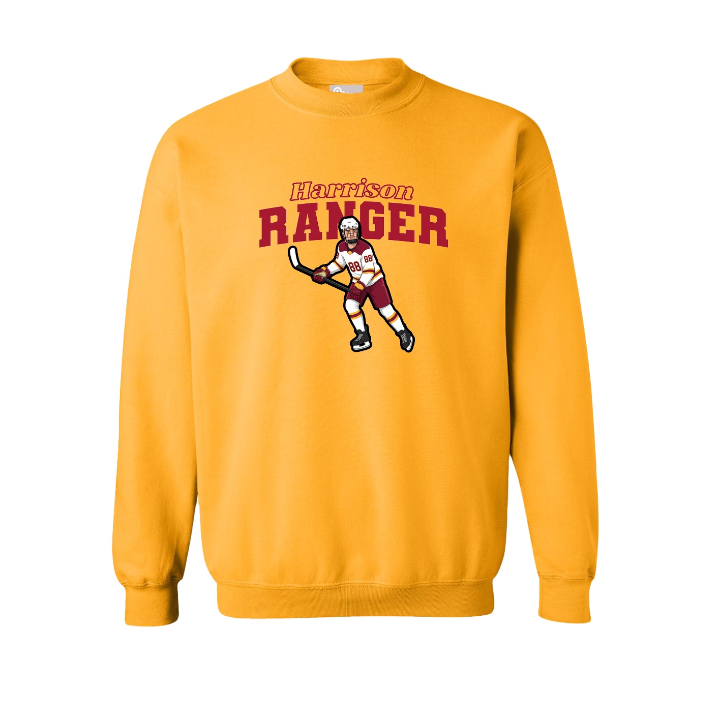 Fleece Crew — Name Arch in Gold