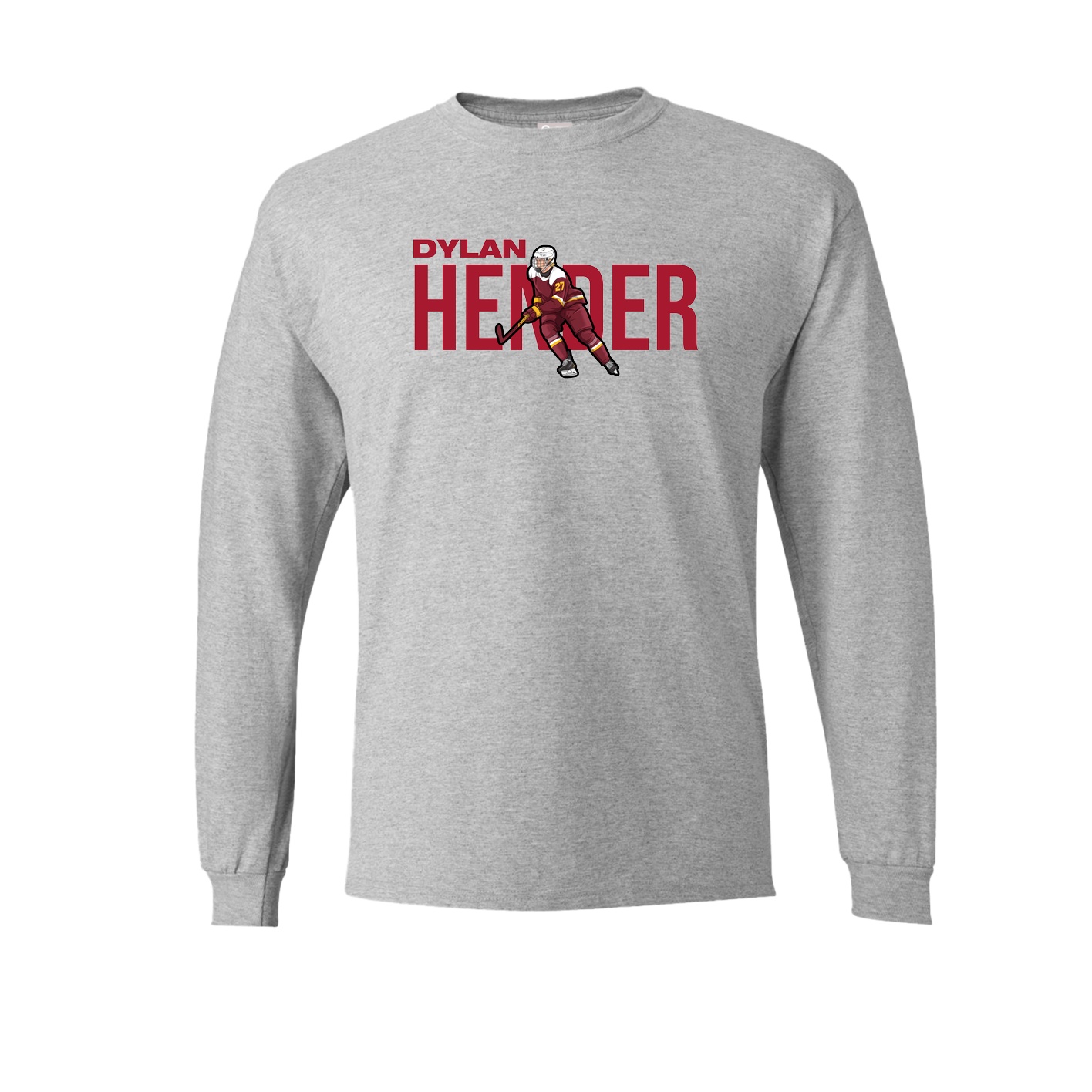 Long Sleeve Tee — Player Name in Grey