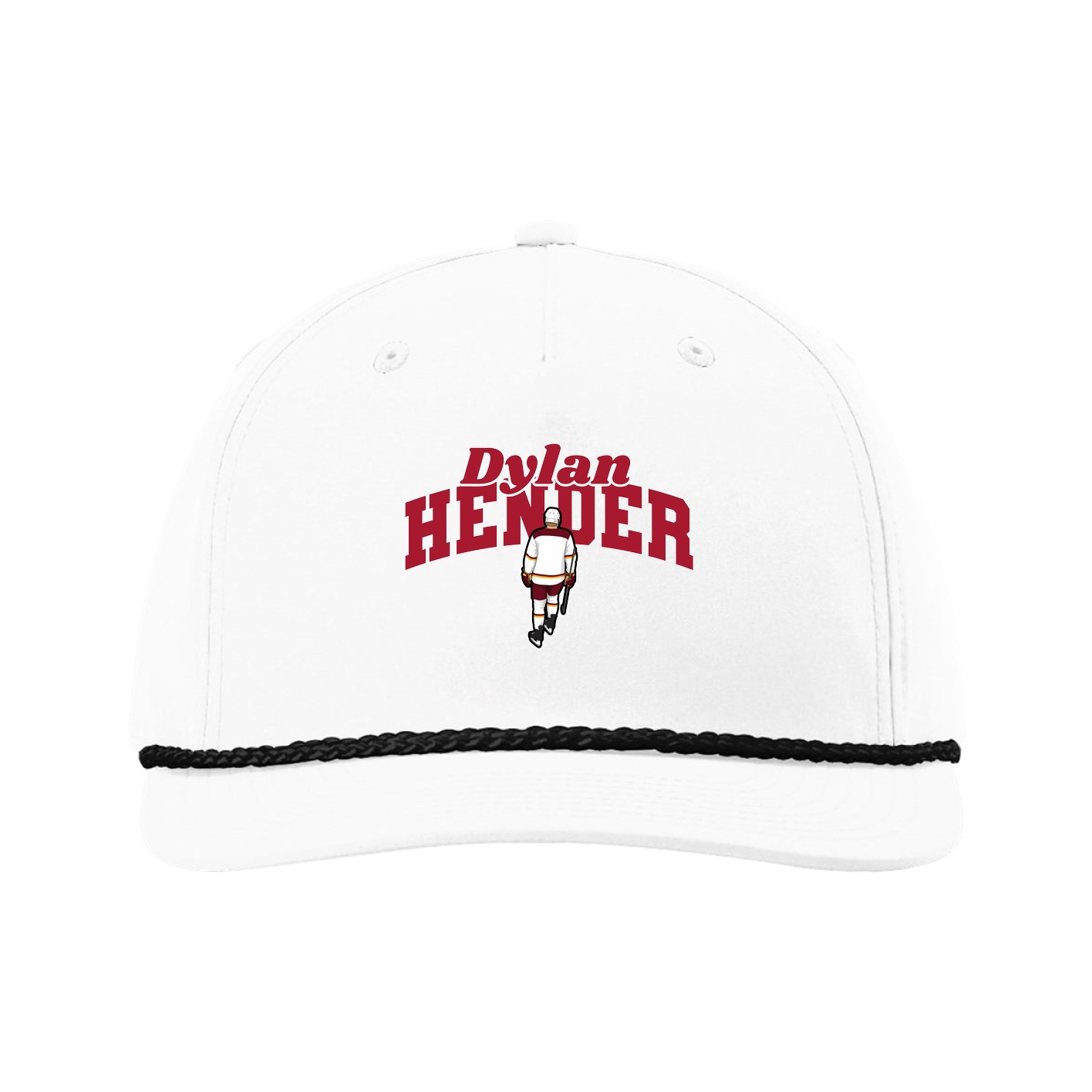 Five-Panel Classic Rope Cap — Signature Arch in White