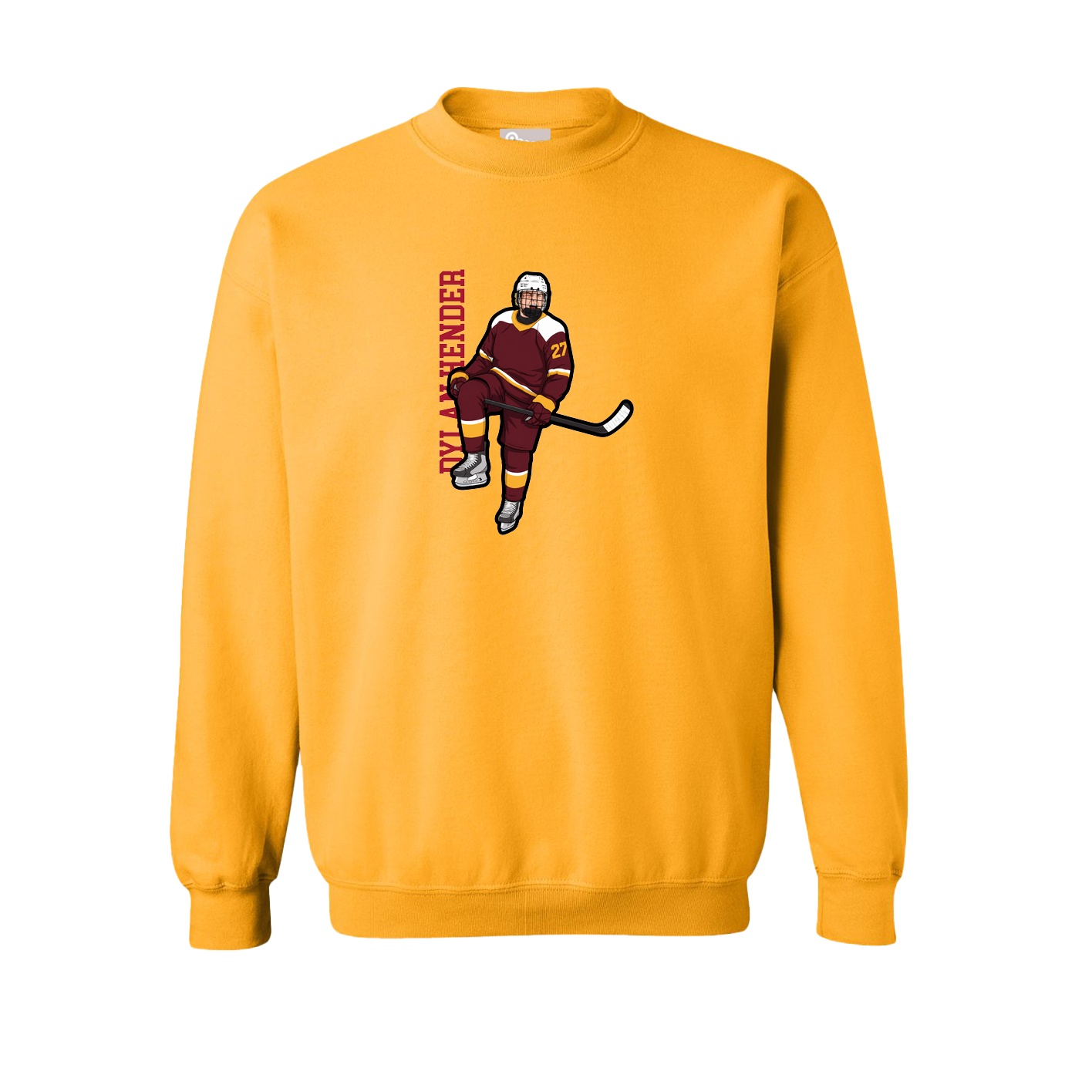 Fleece Crew — Name Vertical in Gold