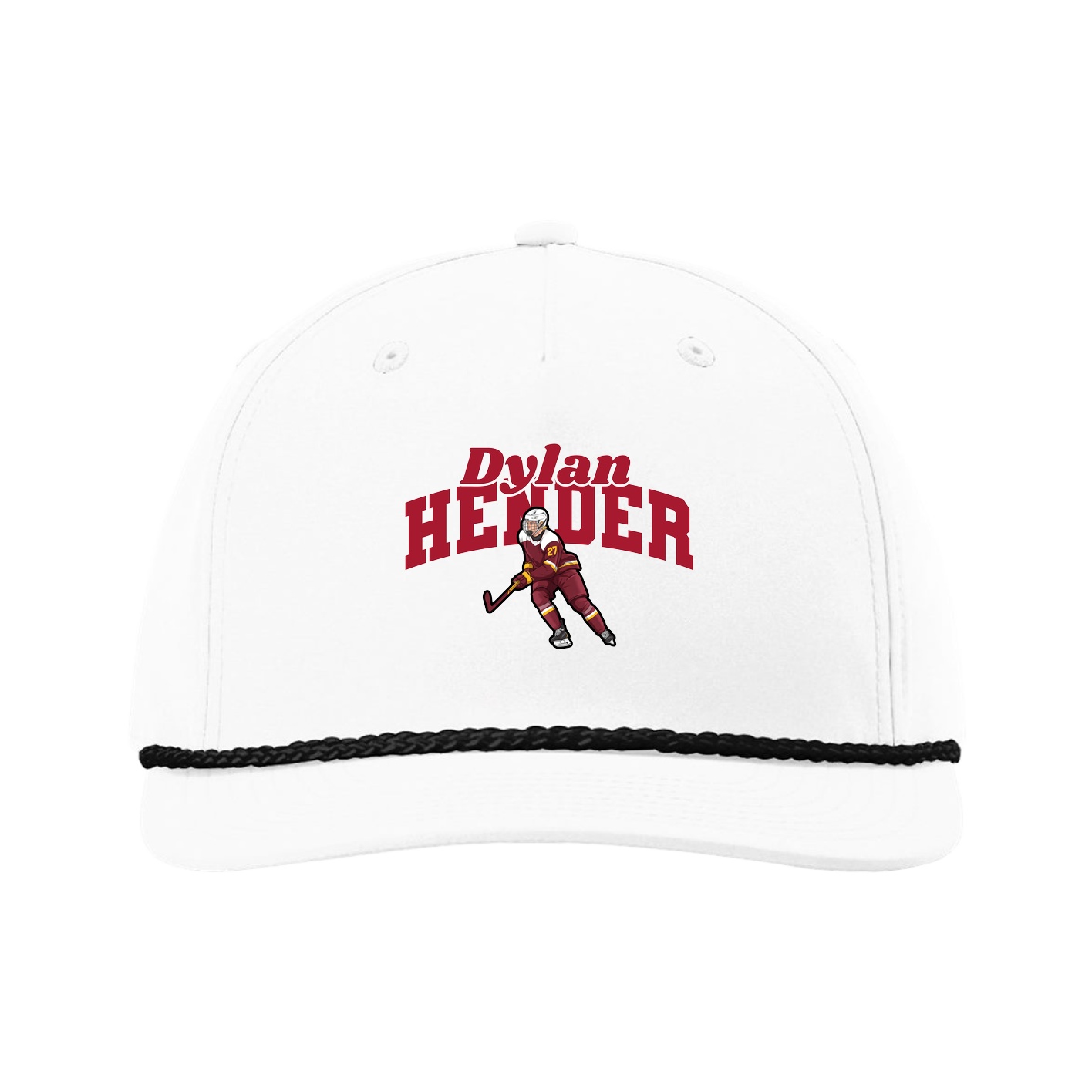 Five-Panel Classic Rope Cap — Signature Arch in White