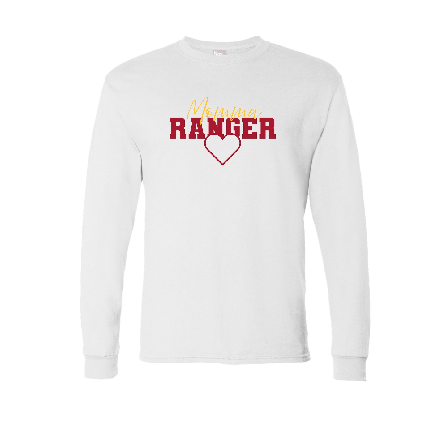 Long Sleeve Tee — Mothers Day Heart in White