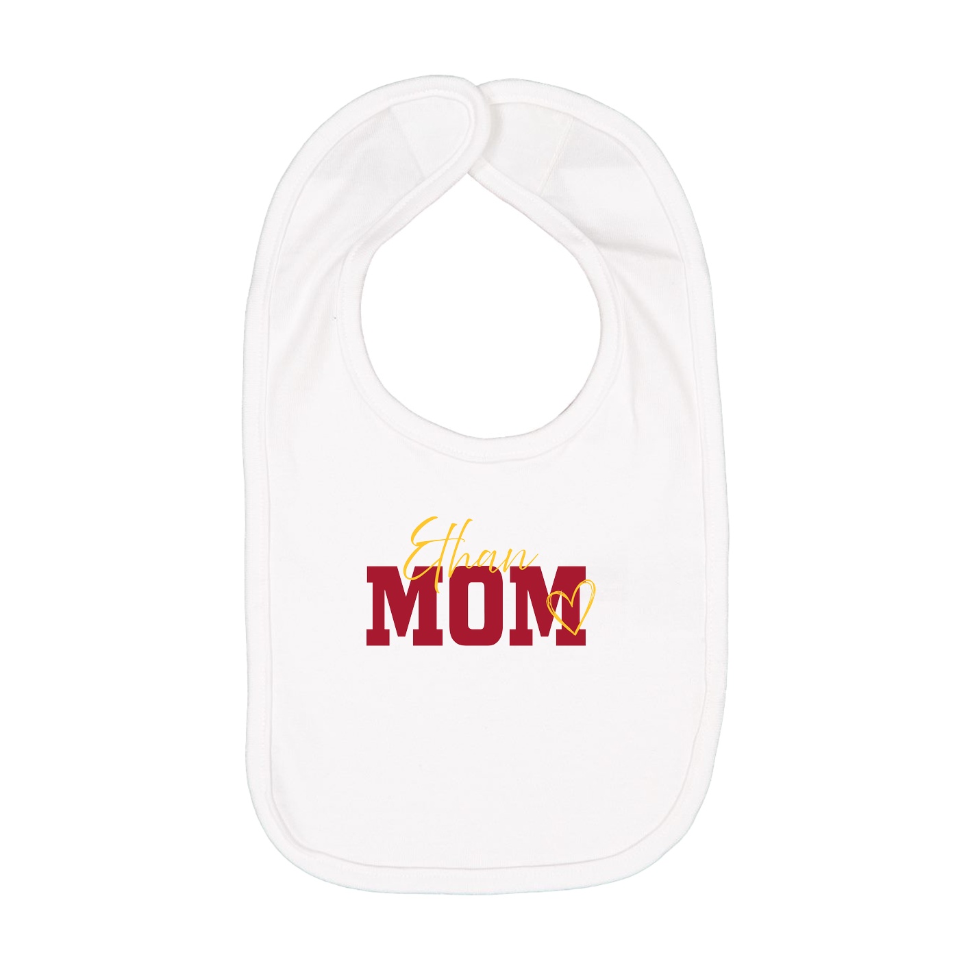Infant Bib — Mothers Day Script in White