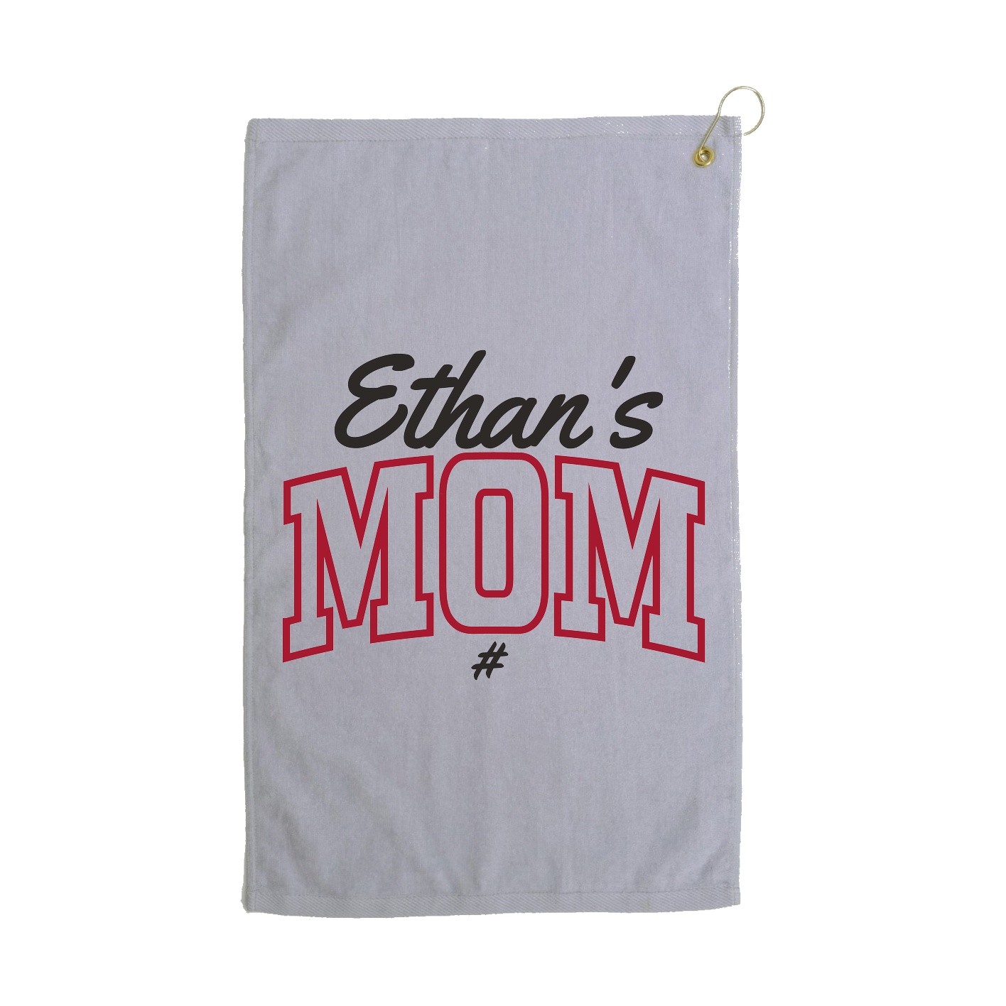 Golf Towel — Mothers Day Arch Script in Grey
