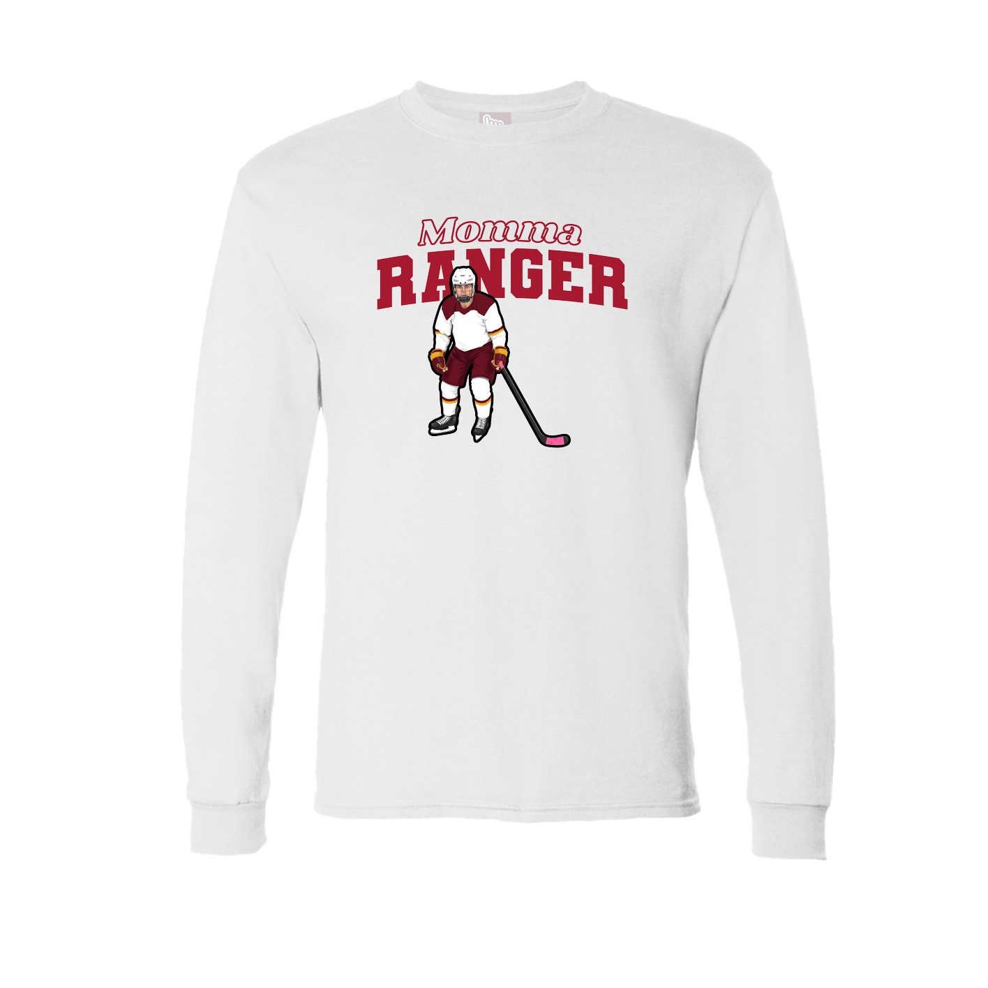 Long Sleeve Tee — Mothers Day Block in White