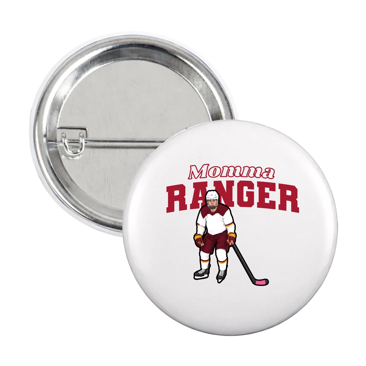 Game Day Button — Mothers Day Block in White