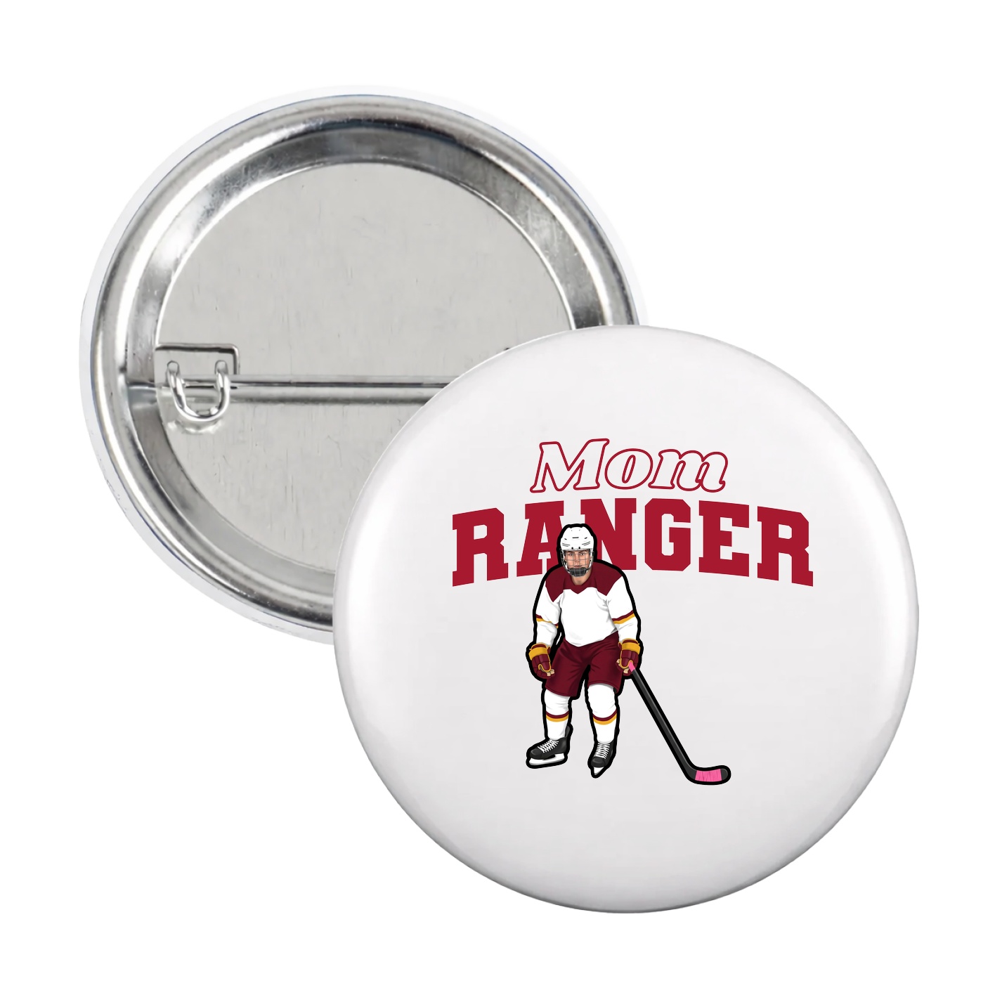 Game Day Button — Mothers Day Block in White