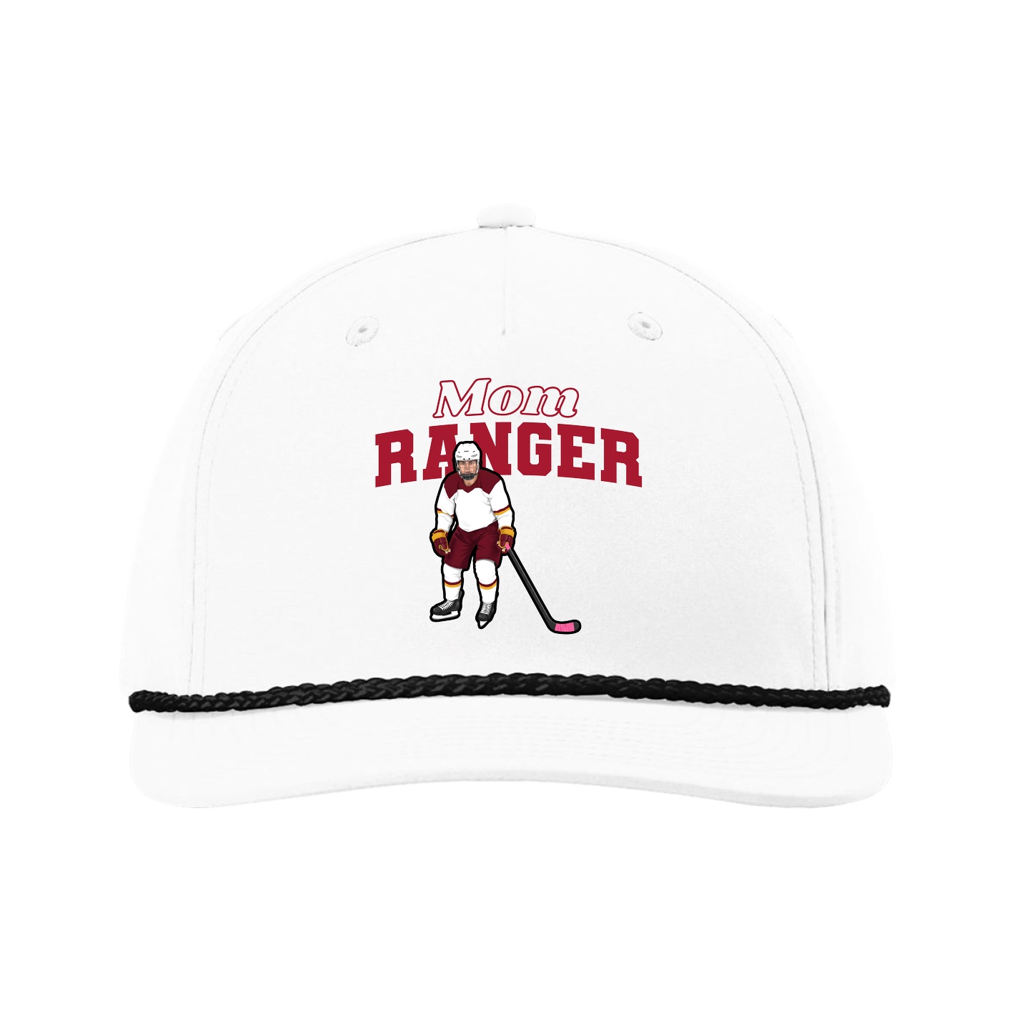 Five-Panel Classic Rope Cap — Mothers Day Block in White