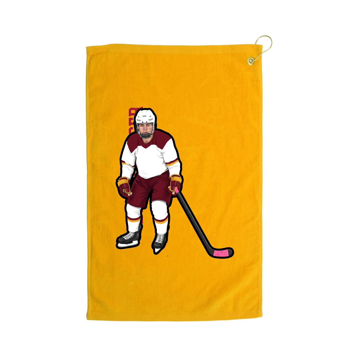 Golf Towel — Name Vertical in Gold