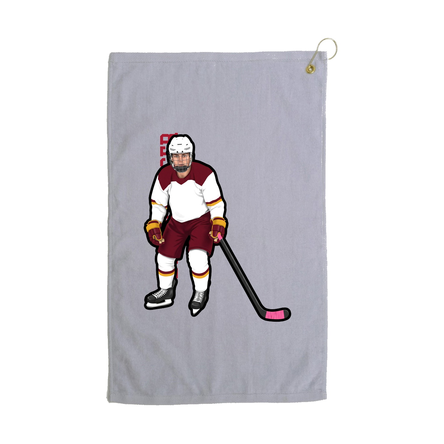 Golf Towel — Name Vertical in Grey