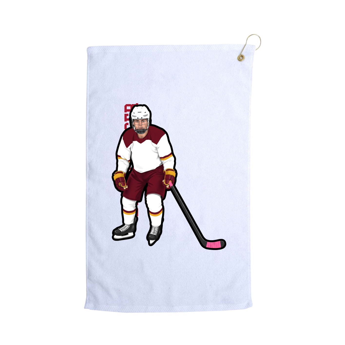 Golf Towel — Name Vertical in White