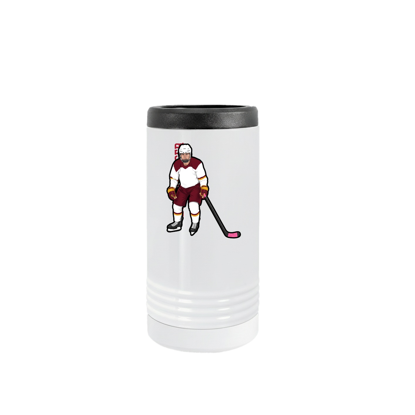 Slim Beverage Holder — Name Vertical in White