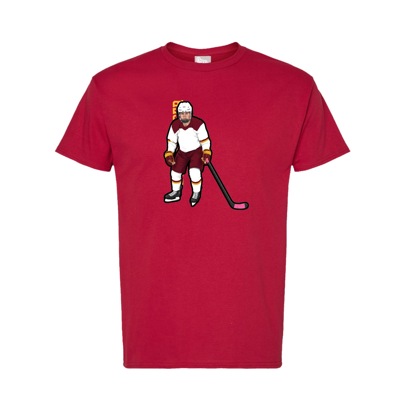Tee — Name Vertical in Crimson