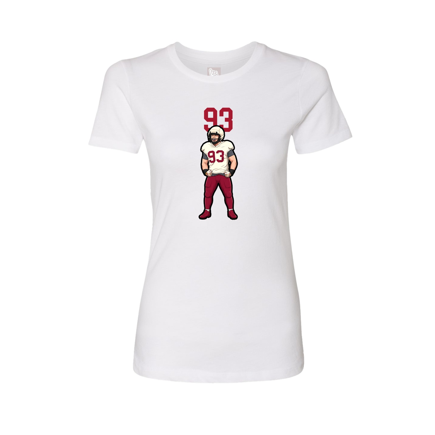 Fitted Women's Tee — Number Top in White