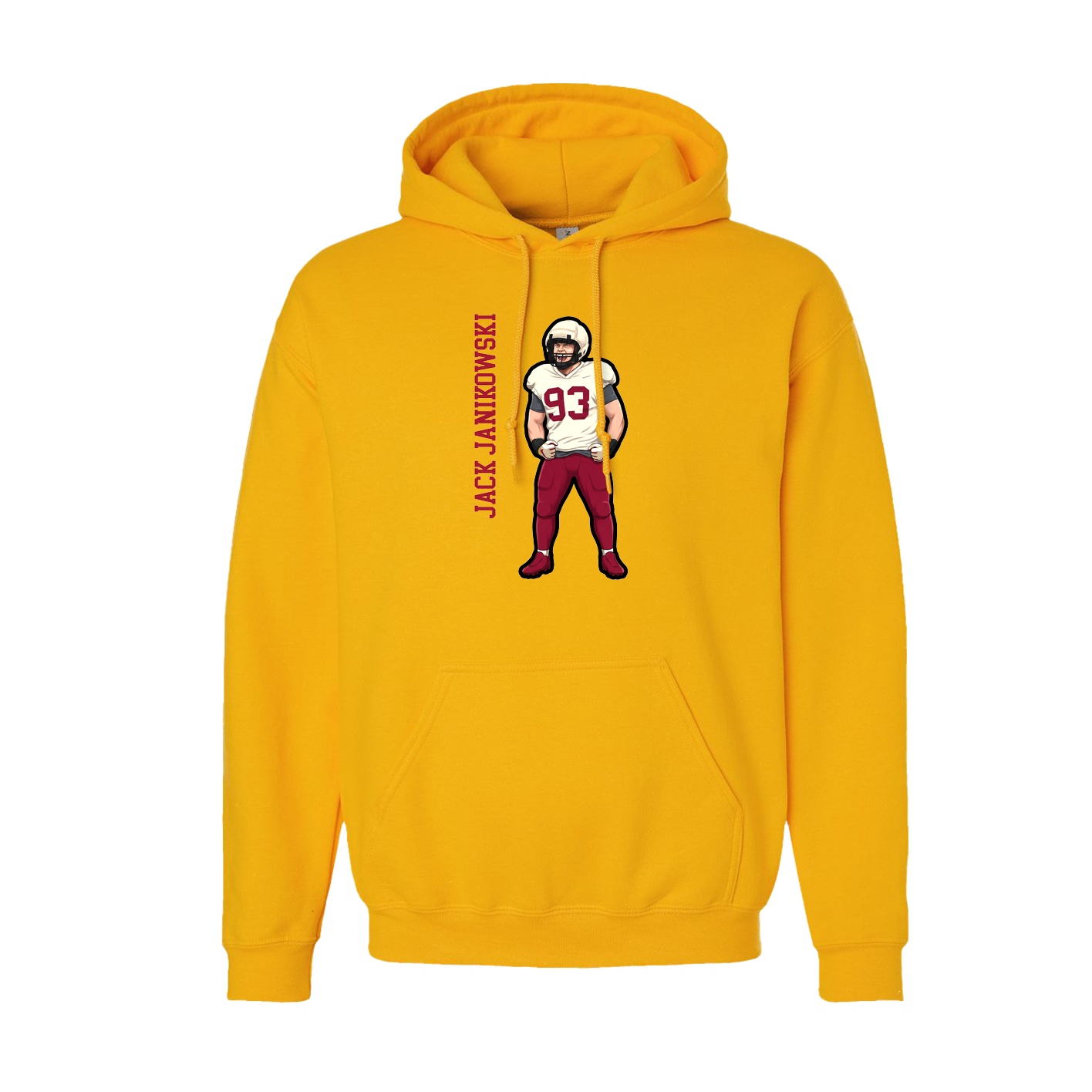 Youth Hoodie — Name Vertical in Gold