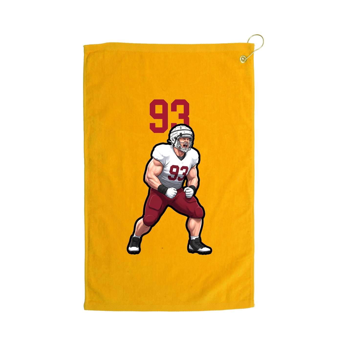 Golf Towel — Number Top in Gold