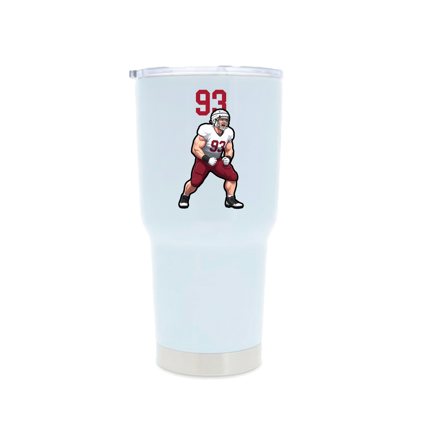 30oz Stainless Steel Tumbler — Number Top in White