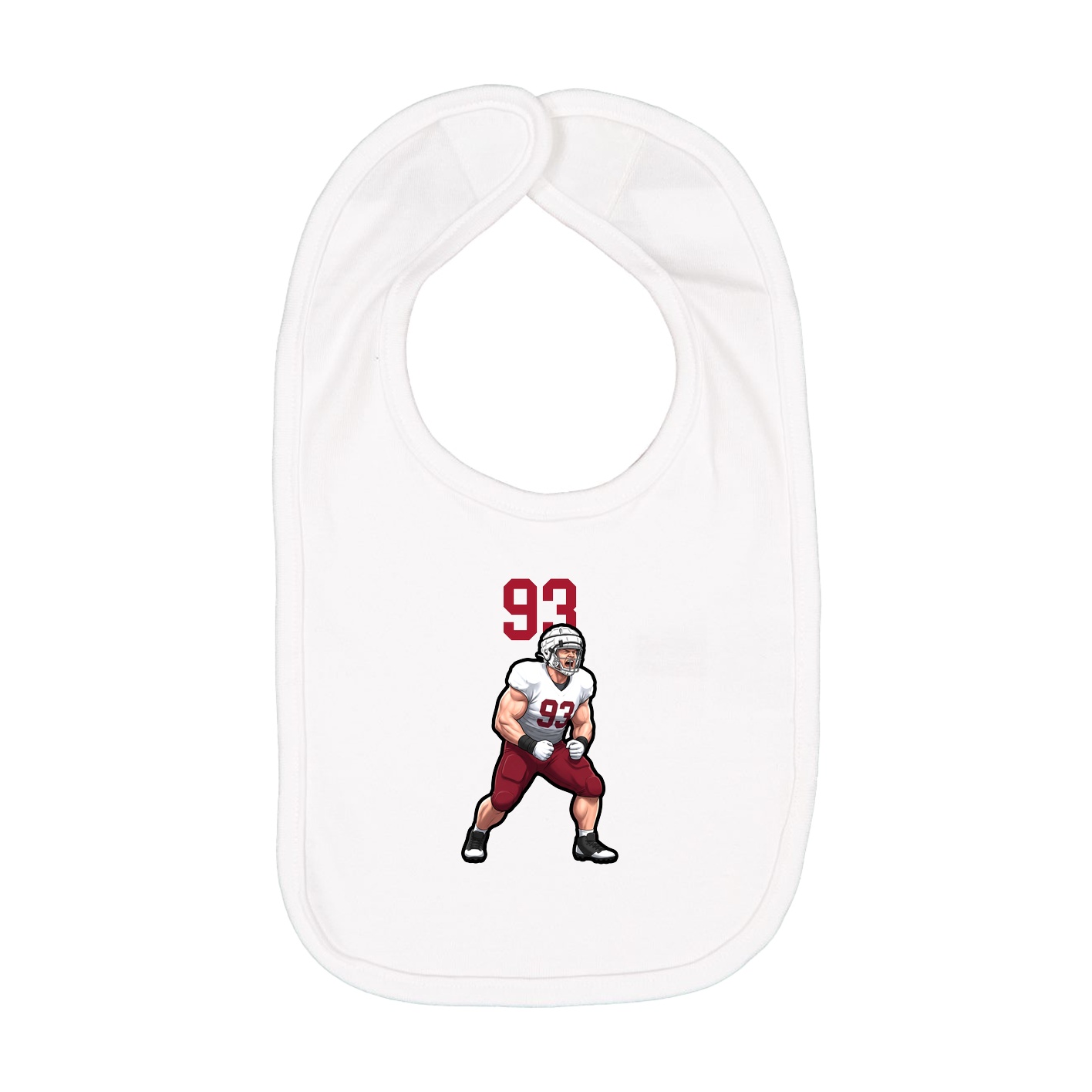 Infant Bib — Number Top in White