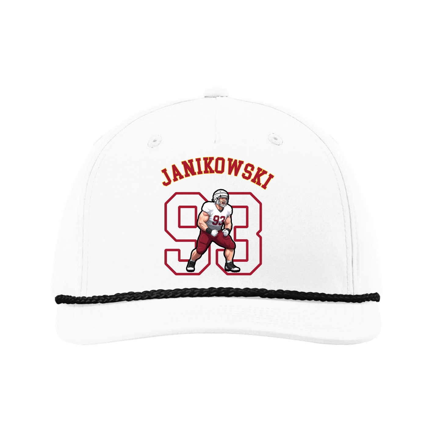 Five-Panel Classic Rope Cap — Shirsey Arch in White