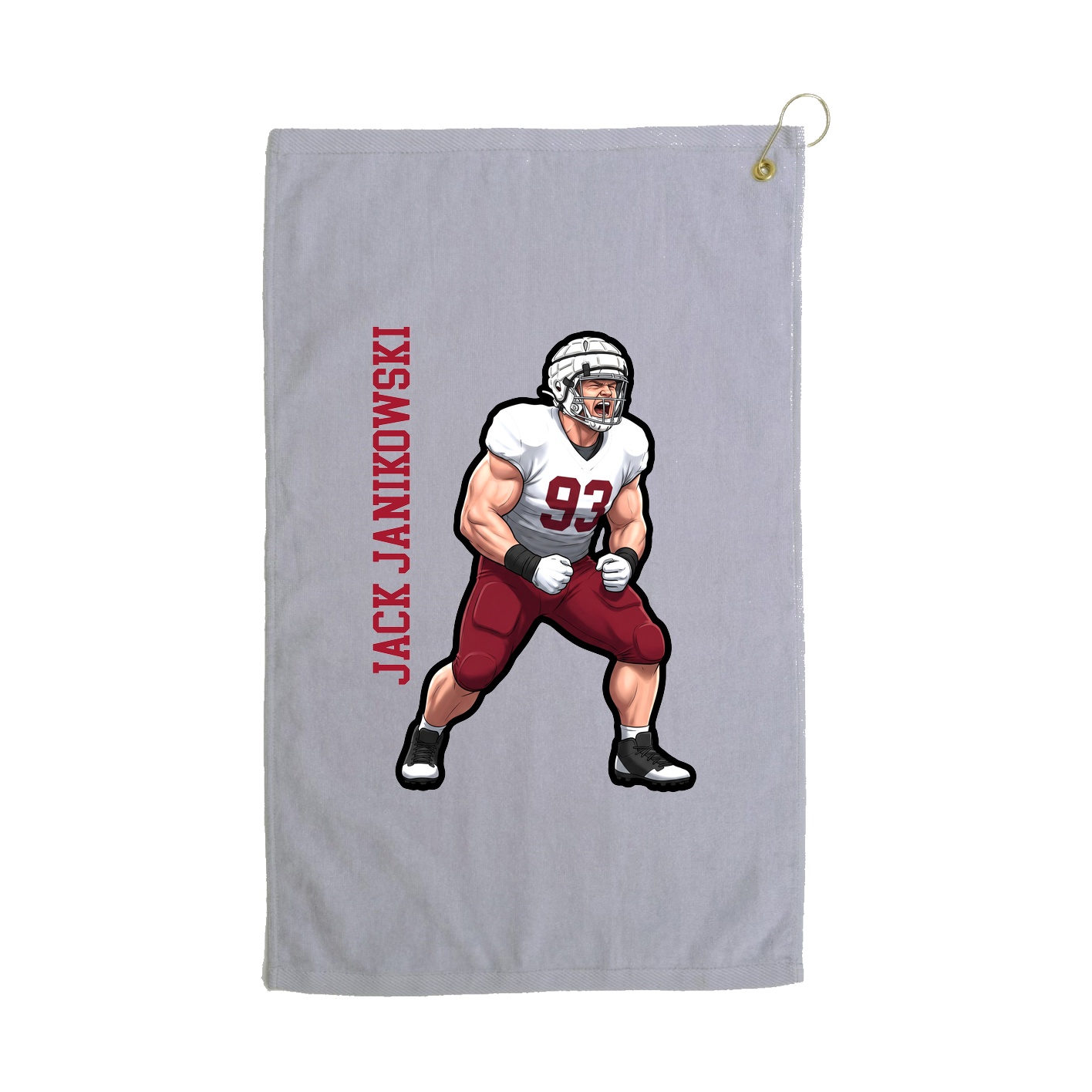 Golf Towel — Name Vertical in Grey