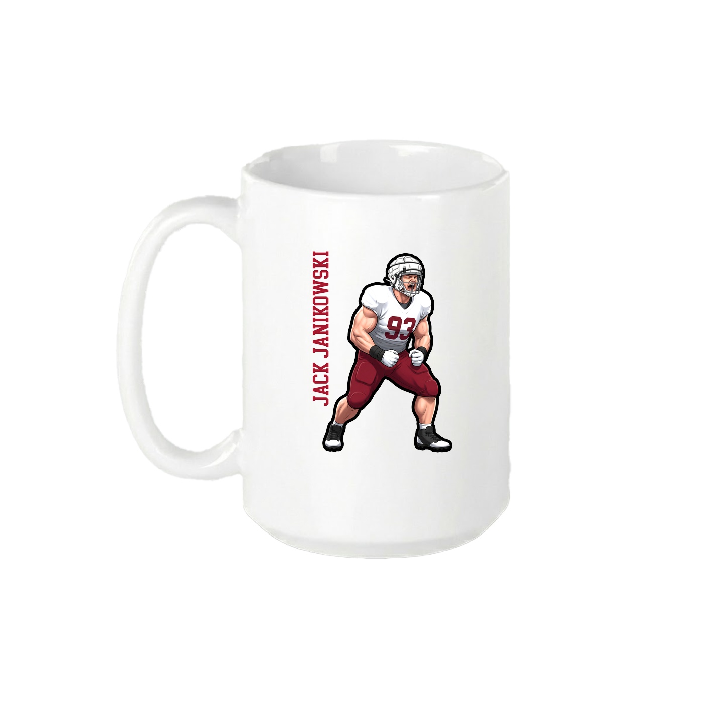 15oz Coffee Mug — Name Vertical in White
