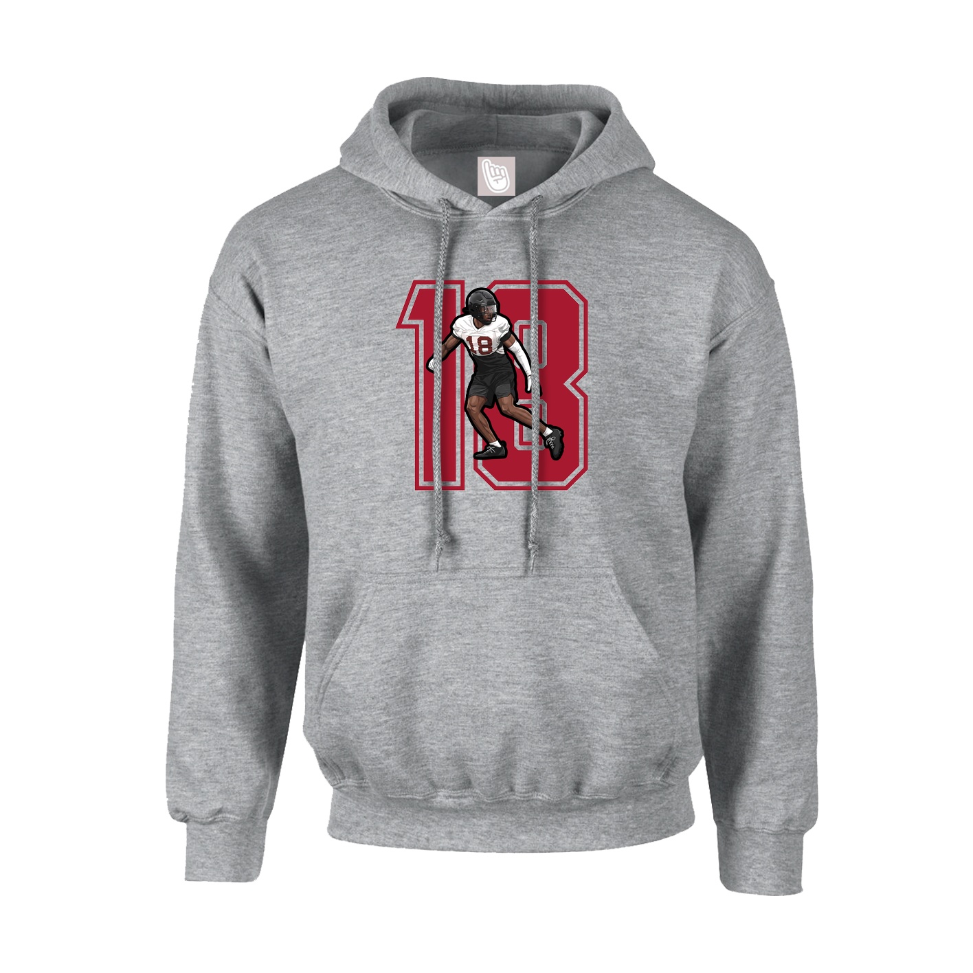Youth Hoodie — Number in Grey
