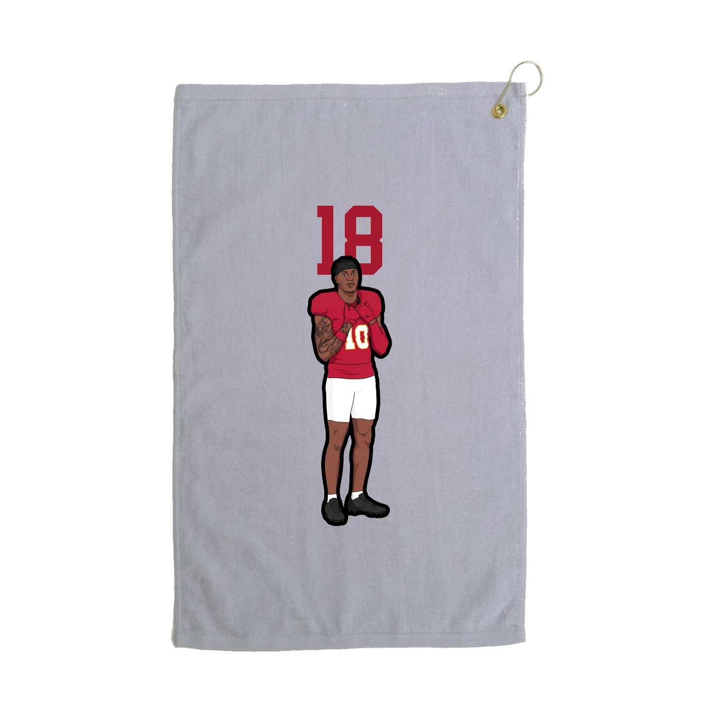 Golf Towel — Number Top in Grey