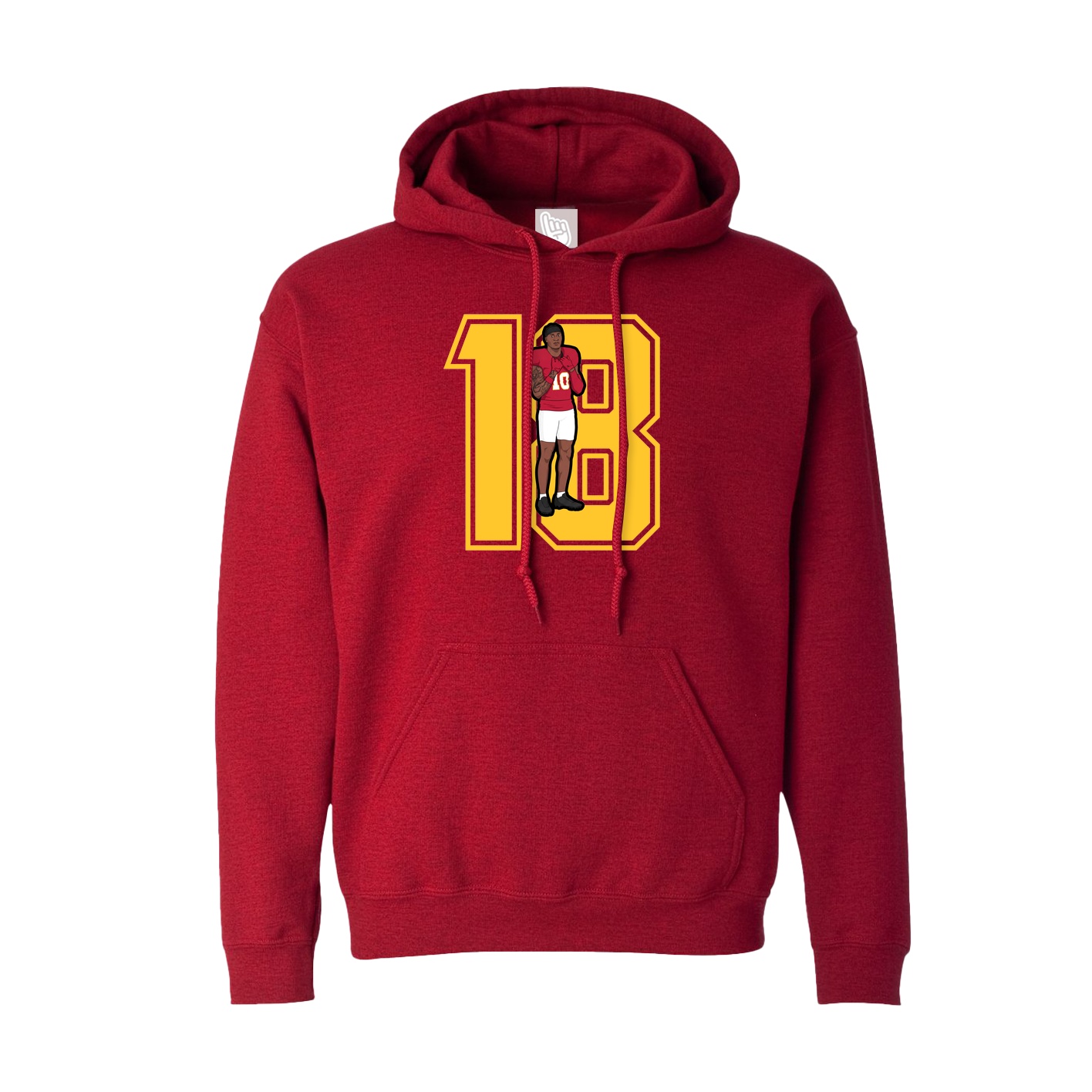 Hoodie — Number in Crimson