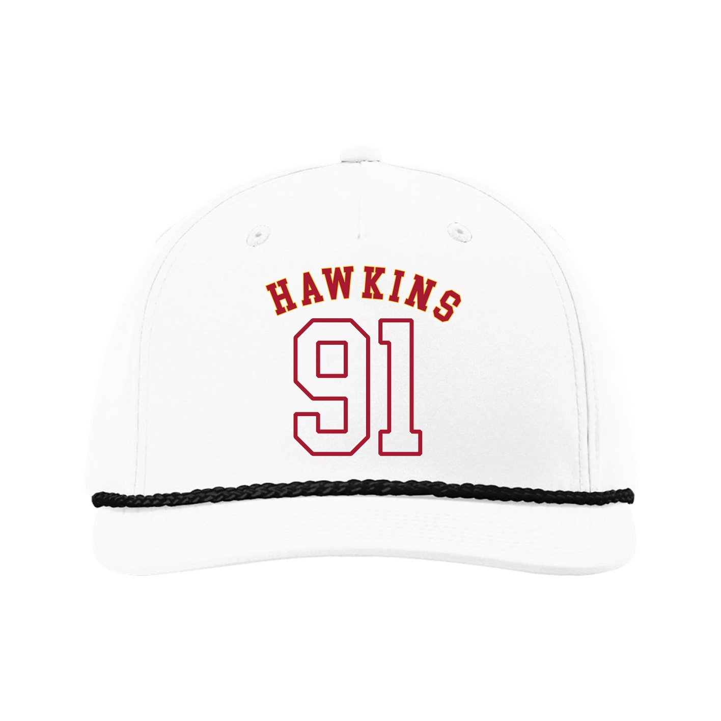 Five-Panel Classic Rope Cap — Shirsey Arch in White