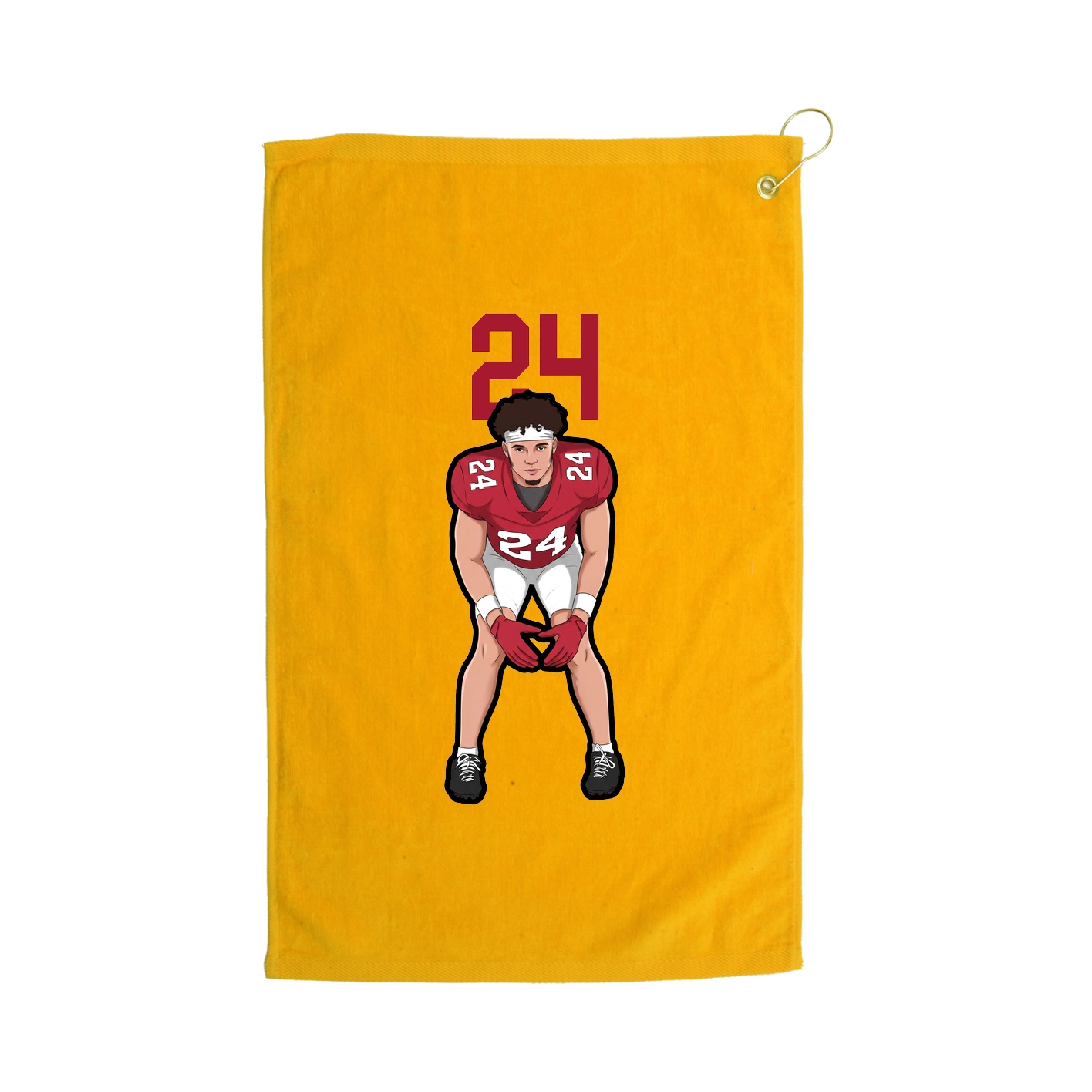Golf Towel — Number Top in Gold